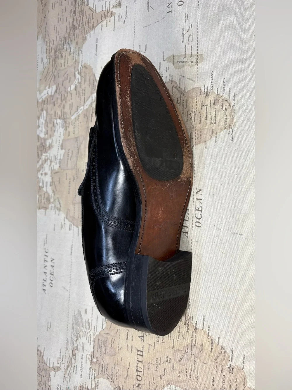 Men's US 10.5 EEE Black Florsheim Kiltie Tassel Slip-On Dress Loafer Shoes